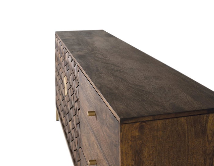 Giner y Colomer Aparador de Mango y Metal Nogal y Oro 190 cm